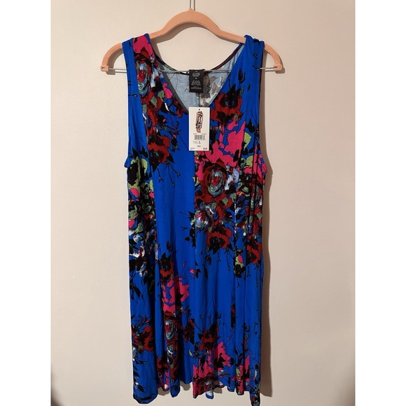 Chelsea & Theodore Dresses & Skirts - Chelsea & Theodore Women's Size XL Full Bloom Blue Floral Sleeveless Dress Flowy